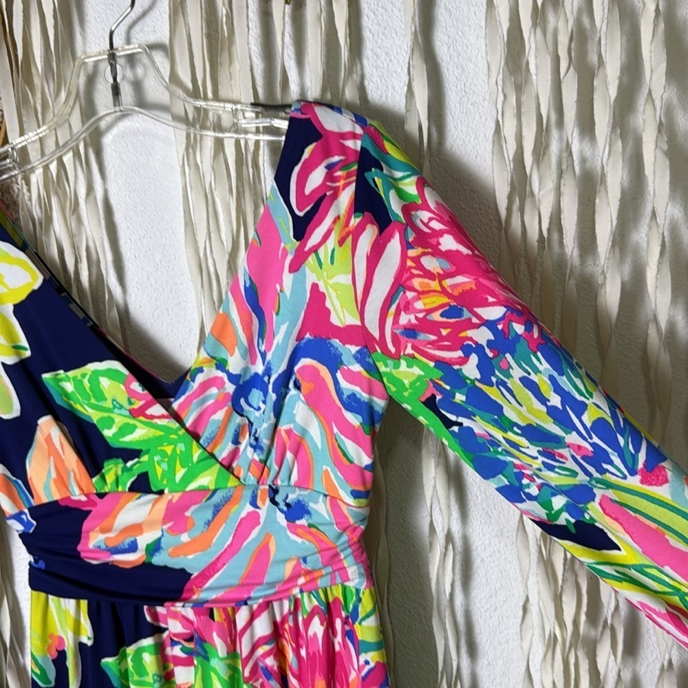 Lilly Pulitzer Long Sleeve Fit N Flare Floral Mini Dress Size XS - Picture 8 of 10